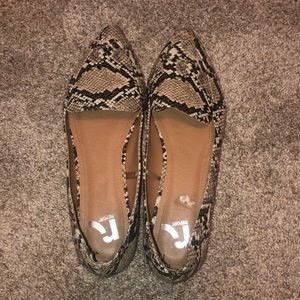 Snake print flats